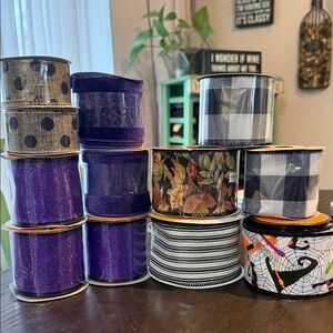 Assorted Decorative Ribbon Set 12 total 2 used
